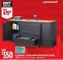 Canadian Tire 6-DRAWER/2-DOOR WORKSTATION WITH WOOD TOP offer