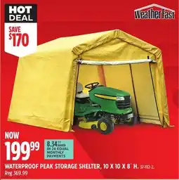 Canadian Tire WATERPROOF PEAK STORAGE SHELTER, 10 X 10 X 8´ H offer