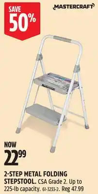 Canadian Tire MASTERCRAFT 2-STEP METAL FOLDING STEPSTOOL offer