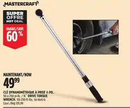 Canadian Tire Mastercraft 1⁄2˝ DRIVE TORQUE WRENCH. 50-250 ft-lbs offer
