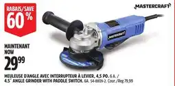 Canadian Tire Mastercraft 4.5˝ ANGLE GRINDER WITH PADDLE SWITCH. 6A offer
