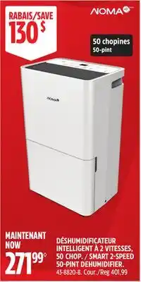 Canadian Tire NOMA SMART 2-SPEED 50-PINT DEHUMIDIFIER offer