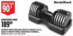 Canadian Tire Nordictrack SELECT-A-WEIGHT SINGLE ADJUSTABLE DUMBBELL, 55-LB offer