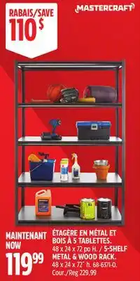 Canadian Tire 5-SHELF METAL & WOOD RACK offer