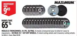 Canadian Tire 20-PACK 41⁄2˝ CUT-OFF WHEELS. 15 metal cutting wheels and 5 masonry cutting wheels offer