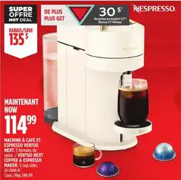 Canadian Tire NESPRESSO VERTUO NEXT COFFEE & ESPRESSO MAKER offer
