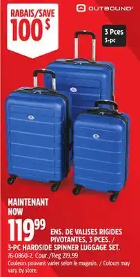 Canadian Tire 3-PC HARDSIDE SPINNER LUGGAGE SET offer