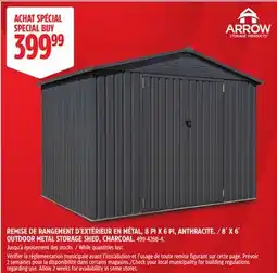 Canadian Tire 8´ X 6´ OUTDOOR METAL STORAGE SHED, CHARCOAL offer