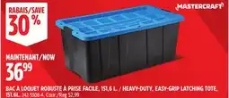Canadian Tire Mastercraft HEAVY-DUTY, EASY-GRIP LATCHING TOTE, 151.6L offer