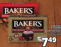 Marché Bonichoix BAKER'S BAKING CHOCOLATE offer