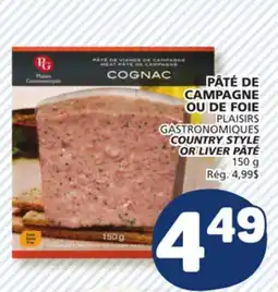 Marché Bonichoix PLAISIRS GASTRONOMIQUES COUNTRY STYLE OR LIVER PÂTÉ offer
