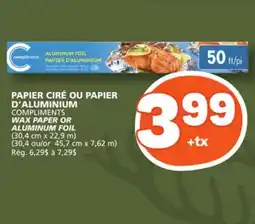 Marché Bonichoix COMPLIMENTS WAX PAPER OR ALUMINUM FOIL offer