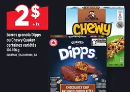Maxi BARRES GRANOLA DIPPS OU CHEWY QUAKER offer
