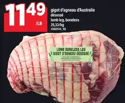 Maxi GIGOT D'AGNEAU D'AUSTRALIE DÉSOSSÉ | LAMB LEG, BONELESS offer