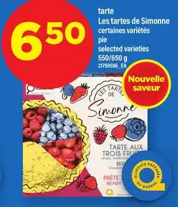 Maxi TARTE LES TARTES DE SIMONNE | PIE, 550/650 g offer