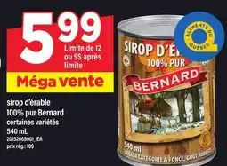 Maxi SIROP D'ÉRABLE 100% PUR BERNARD offer