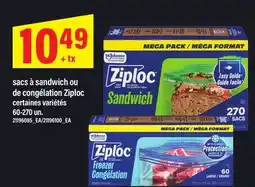 Maxi SACS À SANDWICH OU DE CONGÉLATION ZIPLOC, 60-270 UN offer