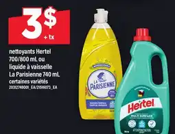 Maxi NETTOYANTS HERTEL, 700/800 ML OU LIQUIDE À VAISSELLE LA PARISIENNE offer
