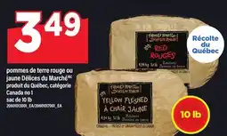 Maxi POMMES DE TERRE ROUGE OU JAUNE DÉLICES DU MARCHÉ, SAC DE 10 LB offer