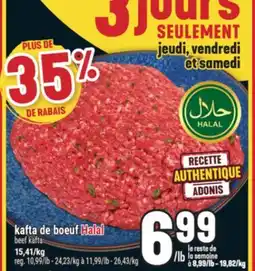 Marché Adonis kafta de bœuf Halal offer