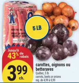 Marché Adonis CAROTTES, OIGNONS OU BETTERAVES | CARROTS, BEETS OR ONIONS offer