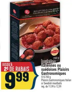 Marché Adonis Plaisirs Gastronomiques Italian or Swedish meatballs offer