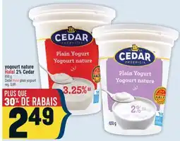 Marché Adonis YOGOURT NATURE HALAL 2 % CEDAR | CEDAR HALAL PLAIN YOGOURT offer