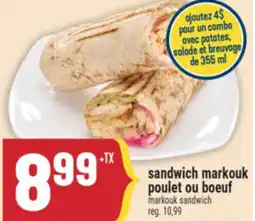 Marché Adonis sandwich markouk poulet ou bœuf offer