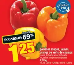 Super C poivrons rouges, jaunes, orange ou verts de champs | red, yellow, orange or green peppers offer