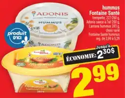 Super C hummus Fontaine Santé | Fontaine Santé hummus offer