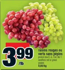 Super C raisins rouges ou verts sans pépins | seedless red or green grapes offer