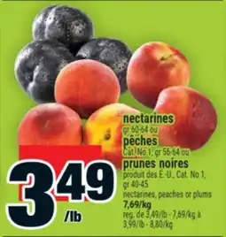 Super C nectarines, pêches ou prunes noires | nectarines, peaches or plums offer