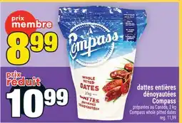 Super C dattes entières dénoyautées Compass | Compass whole pitted dates offer