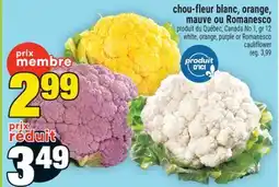 Super C chou-fleur blanc, orange, mauve ou Romanesco | white, orange, purple or Romanesco offer