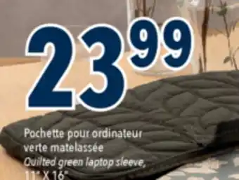Familiprix Quilted green laptop sleeve, 11 X 16 offer