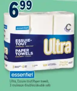 Familiprix essentiel Paper towels, 3double rolls offer