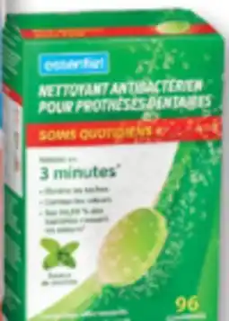 Familiprix Essentiel antibacterial denture cleanser tablets Mint Flavor 96un offer