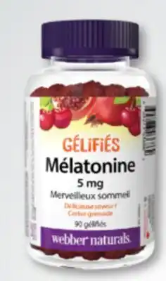 Familiprix Webber Naturals Melatonin Cherry Pomegranate gummies 90un offer