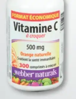Familiprix Webber Naturals Immune Support Vitamin C Natural Orange chewable tablets 300un offer
