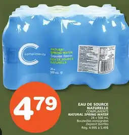 Marches Tradition COMPLIMENTS NATURAL SPRING WATER offer