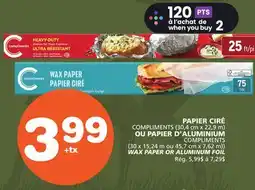 Marches Tradition WAX PAPER OR ALUMINUM FOIL offer