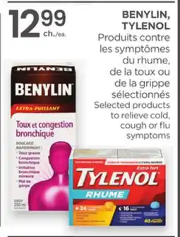 Proxim BENYLIN, TYLENOL Produits contre les symptômes du rhume, de la toux ou de la grippe sélectionnés offer