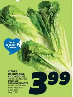 IGA ORGANIC ROMAINE HEARTS offer