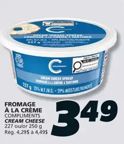 IGA COMPLIMENTS CREAM CHEESE offer