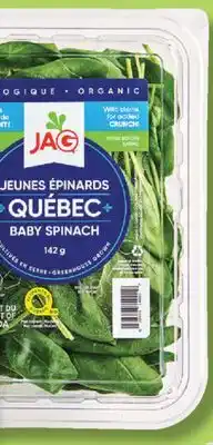 IGA JAG ORGANIC GOURMET BABY SPINACH offer