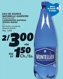 IGA MONTELLIER CARBONATED NATURAL SPRING WATER offer