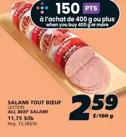 IGA LESTERS ALL BEEF SALAMI offer