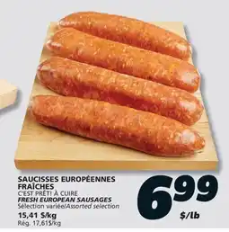 IGA C'EST PRÊT! À CUIRE FRESH EUROPEAN SAUSAGES offer