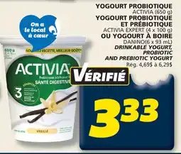 IGA ACTIVIA DRINKABLE YOGURT offer