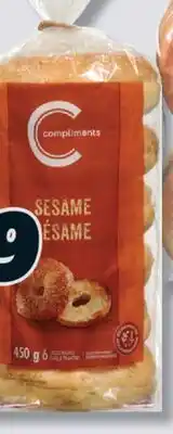 IGA COMPLIMENTS BAGELS OR ENGLISH MUFFINS offer